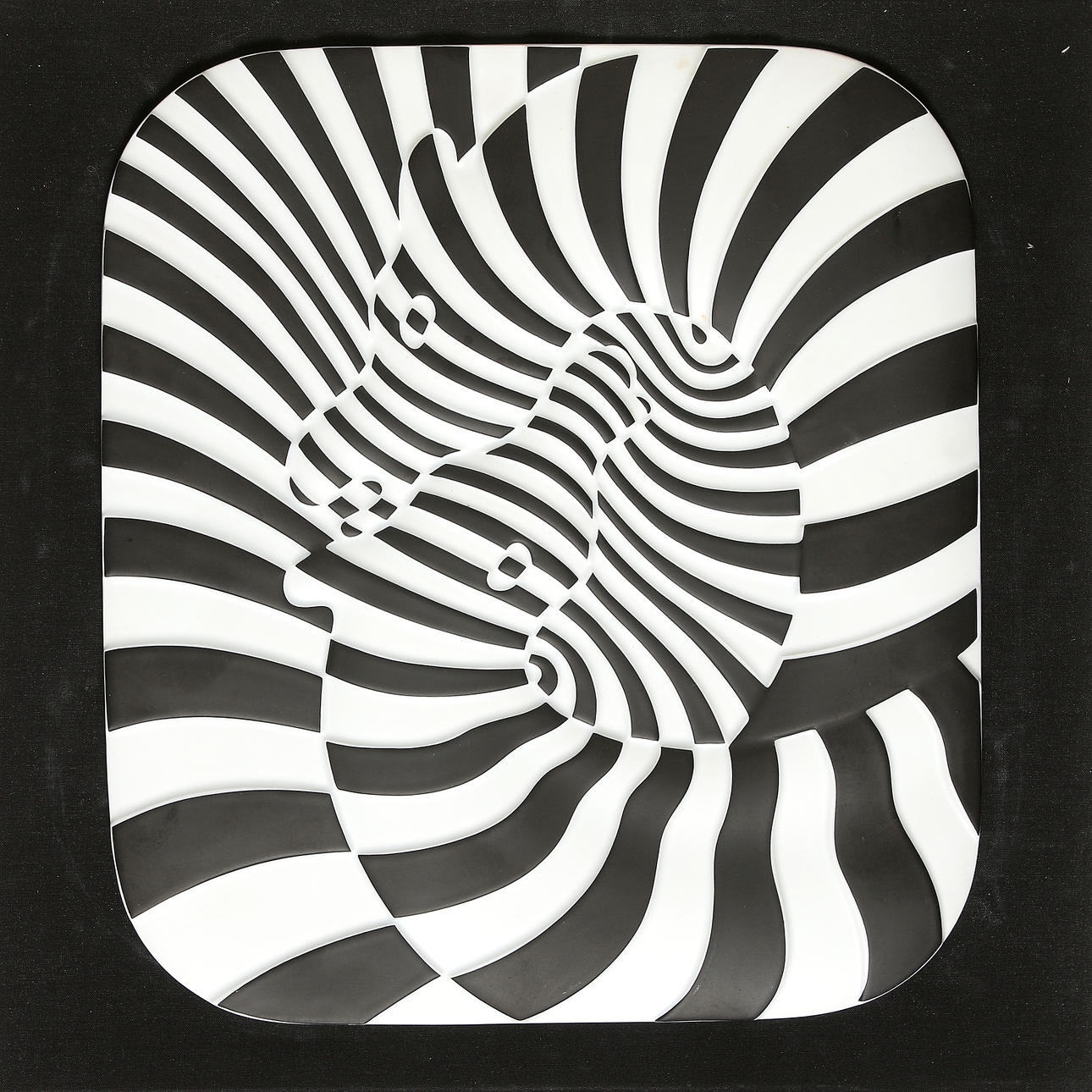 VICTOR VASARELY. Fat, "Zebror", porslin, Limited Edition, Nr. 262/3000 ex, Rosenthal, 1977.