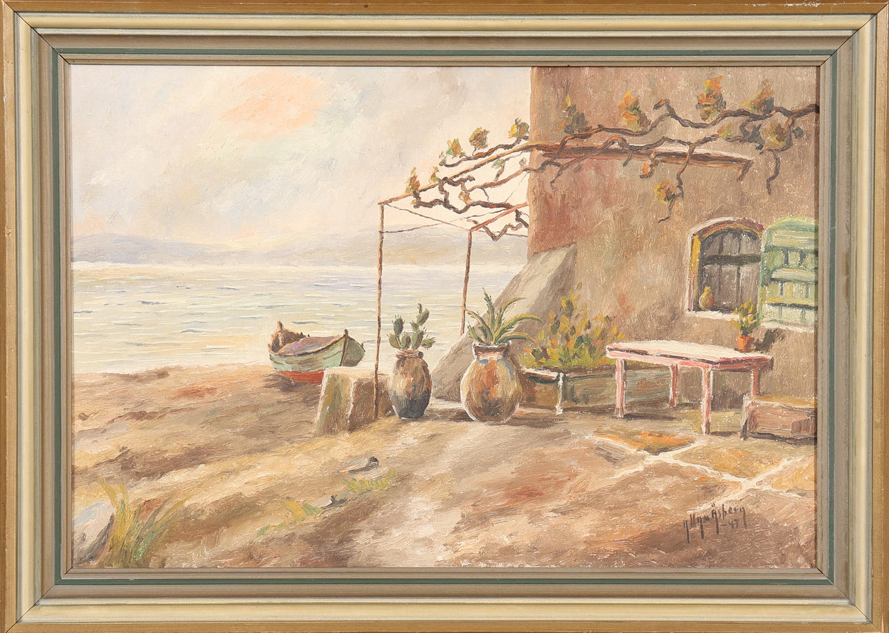 ALLAN ÅSBERG. OIL ON CANVAS, signed.