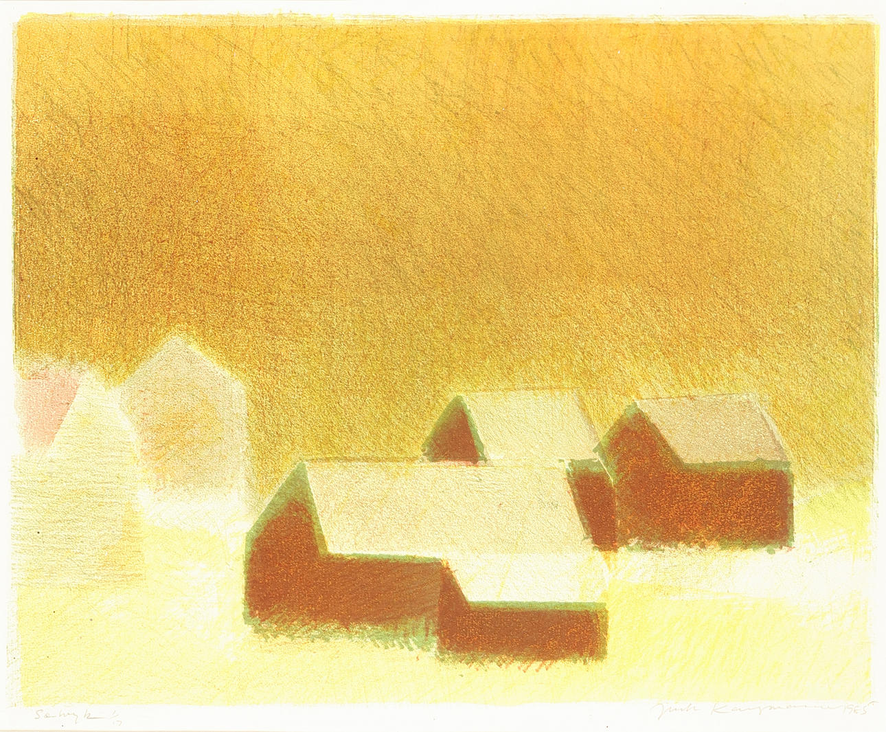 JACK KAMPMANN (1914-89). Motiv från Färöarna, specialtryck, signerad och daterad 1985.