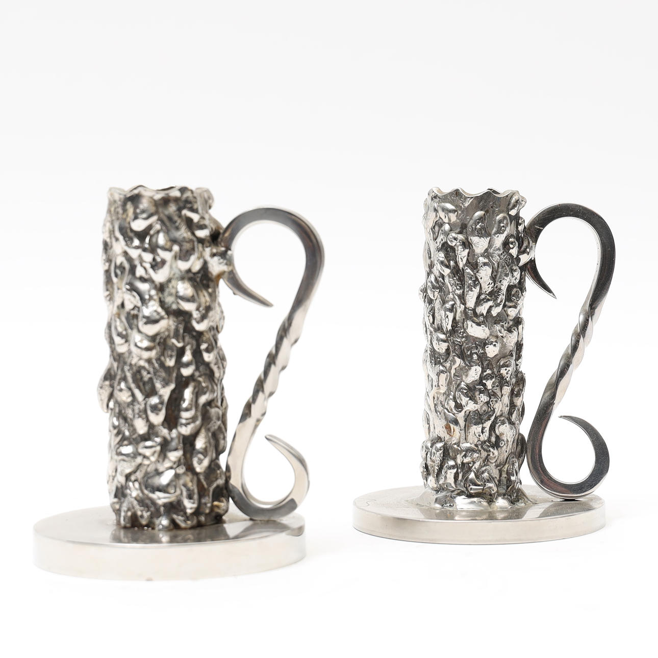 NIGHT CANDLESTICKS, a pair, steel, Avesta.