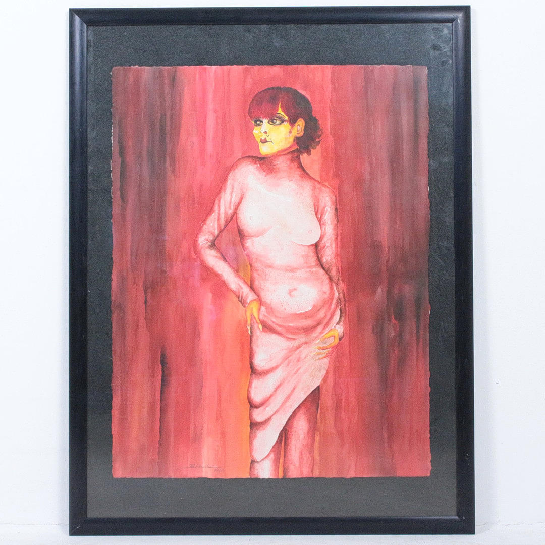 BLÄTTERSTEIN. LEAFSTONE. 'Lady in Red', 2001, mixed media, signed.