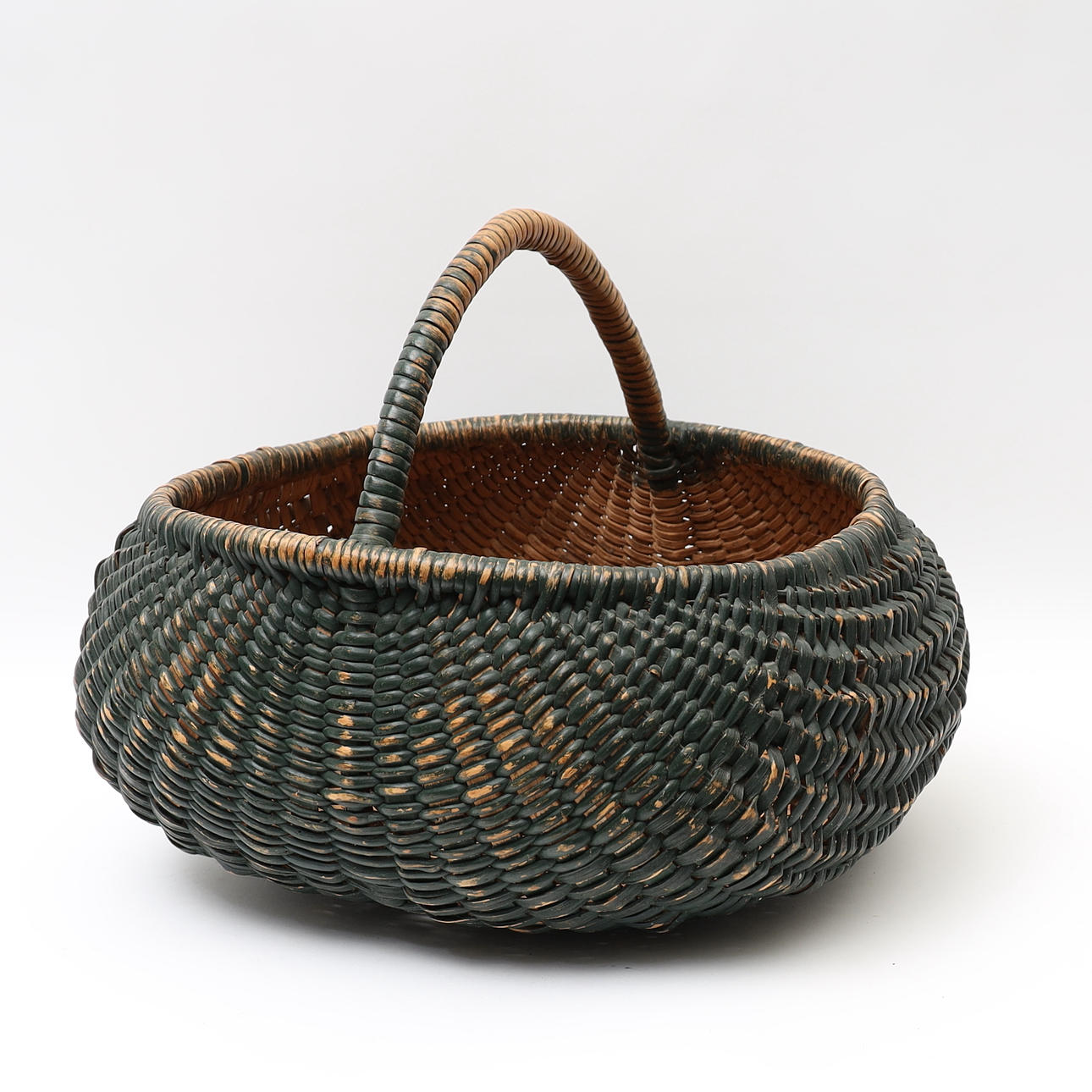 A basket, common 19th century, originally painted.