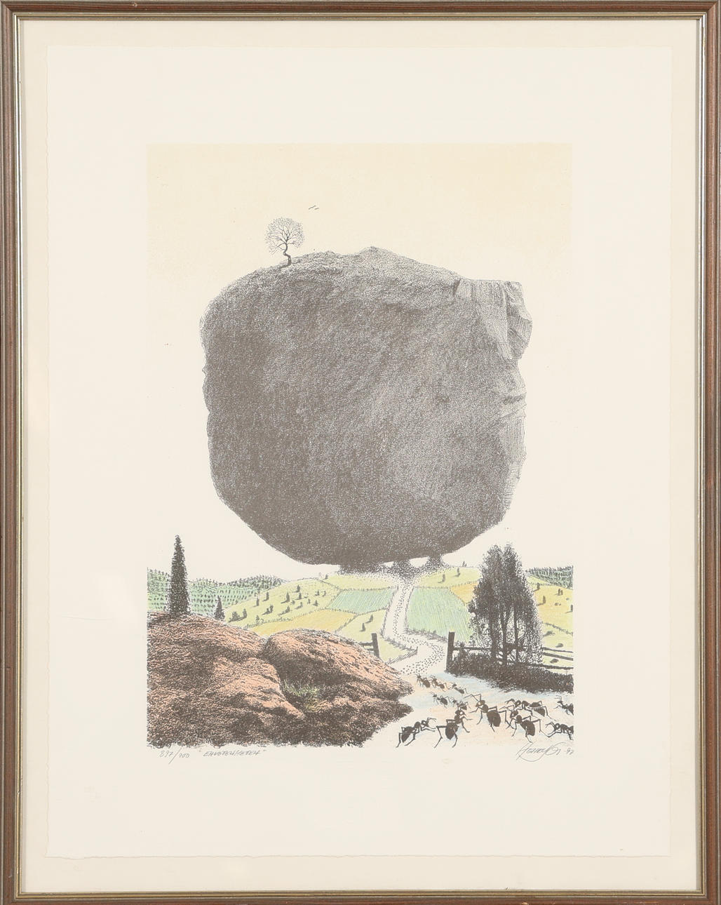 HENRY GUSTAFSSON. COLOUR ETCHING “Envet” signed and numbered.