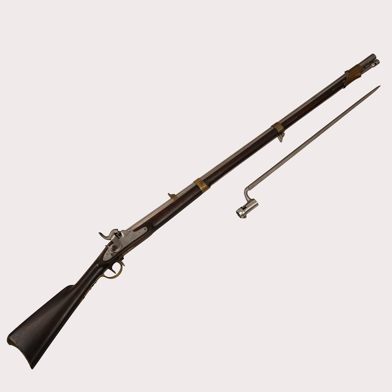 SLAGLÅSRIFLE, Sweden Minié rifle m/1848-54 with bayonet. Weapons ...