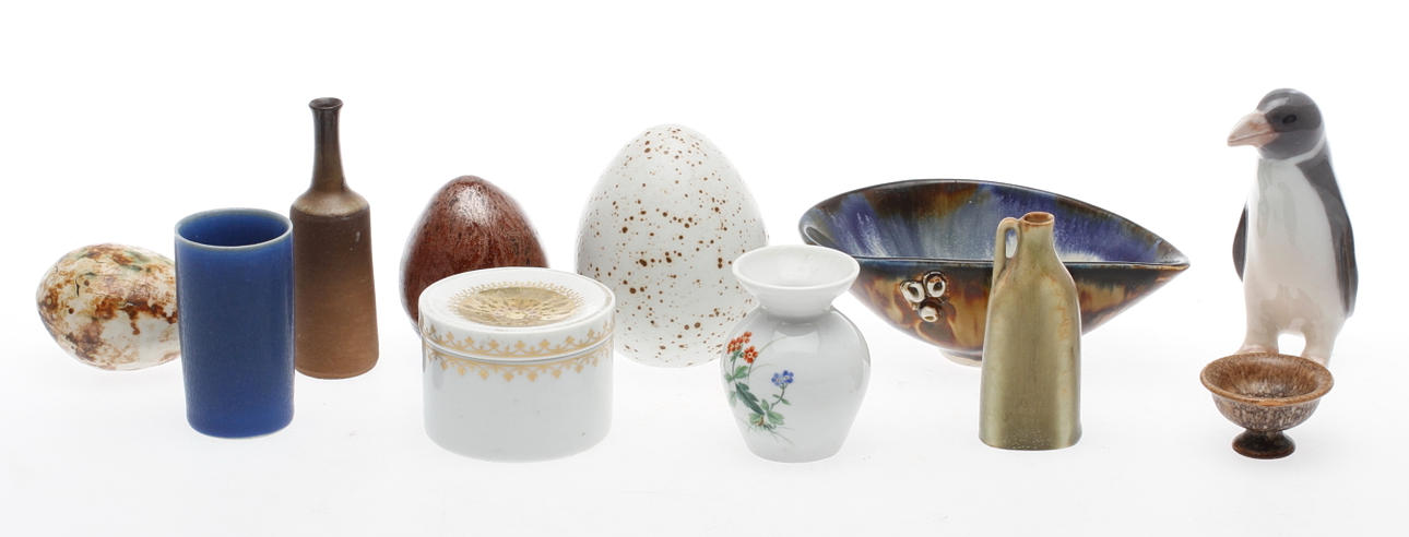 KERAMIKFÖREMÅL, 11 delar, bl.a. Rosenthal, Royal Copenhagen, Carl-Harry Stålhane, Meissen, Pentik, Palshus mfl, 1900-tal.