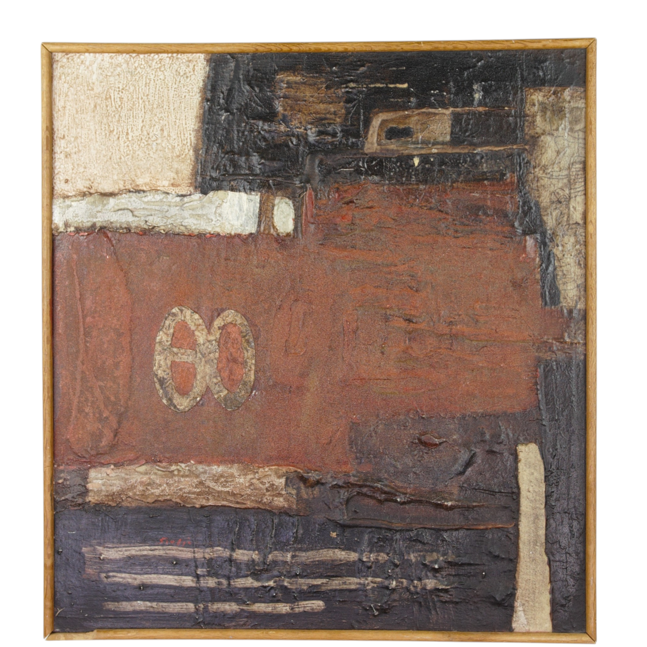 KAJ SIESJÖ. Mixed media on panel, composition, signed.