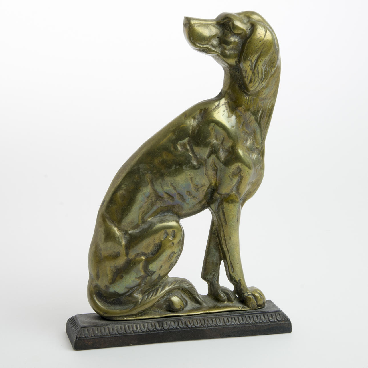 SKULPTUR, hund, mässing/gjutjärn, 1900-tal.