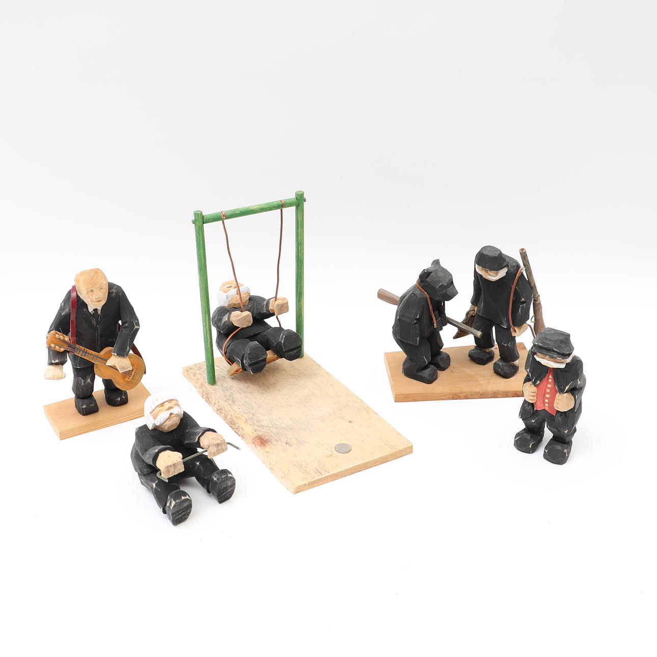 WOODEN CUT FIGURES, 5pcs.