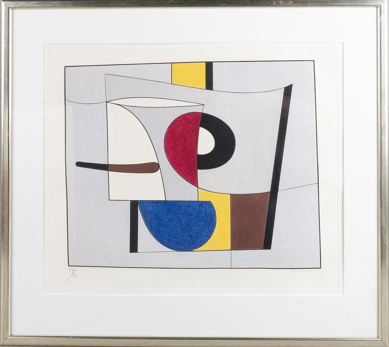 ALBERT JOHANSSON. Composition, color lithography.