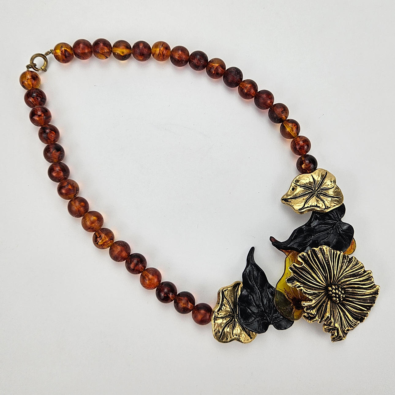 An amber imitation necklace.