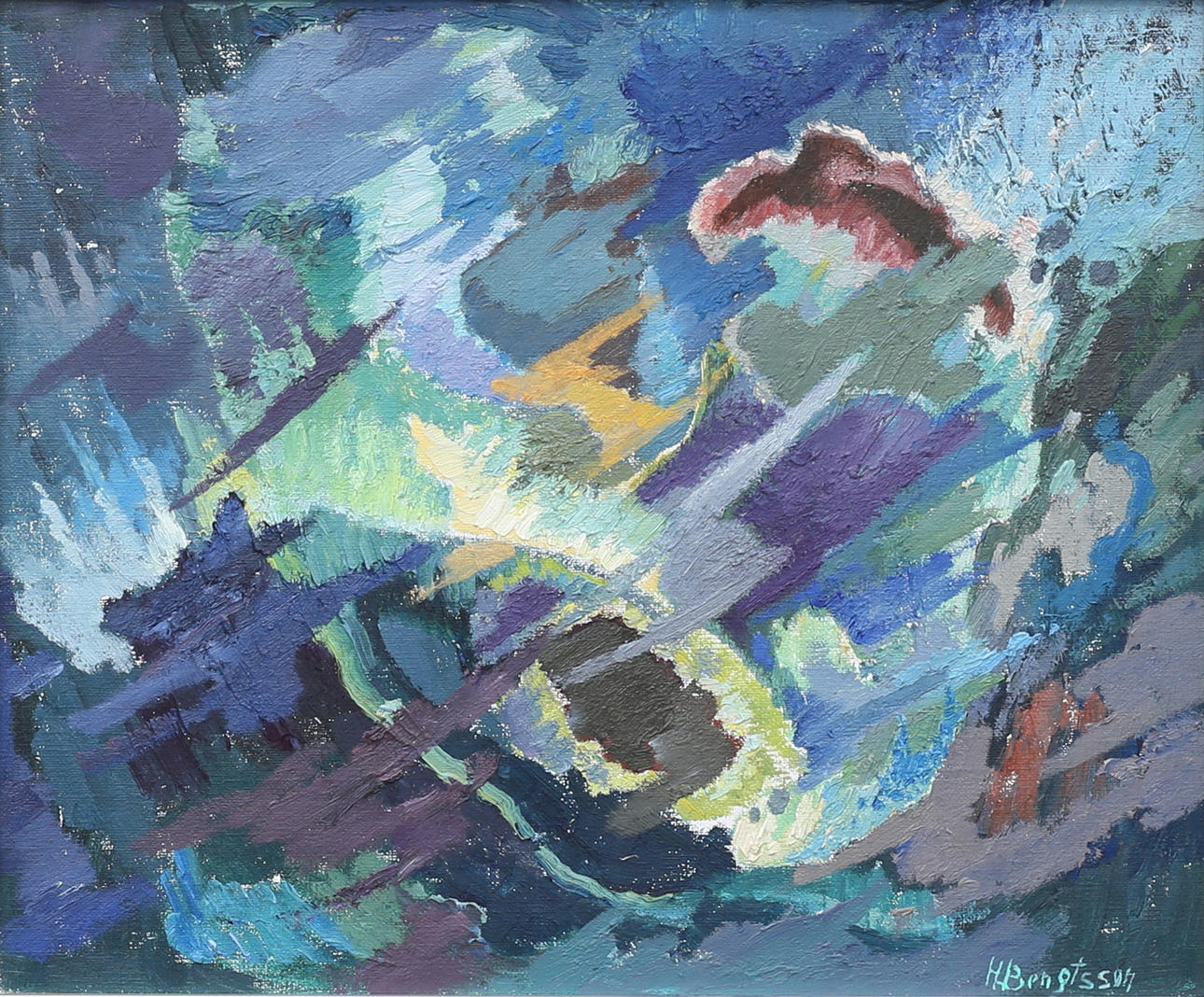 HILMER BENGTSSON. Composition. Oil on canvas, signed.