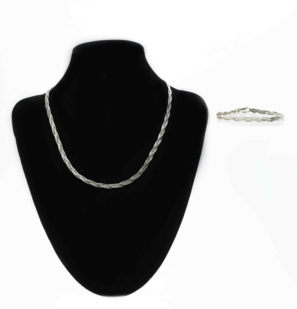 COLLIER & ARMBAND, sterlingsilver, 1900-tal.