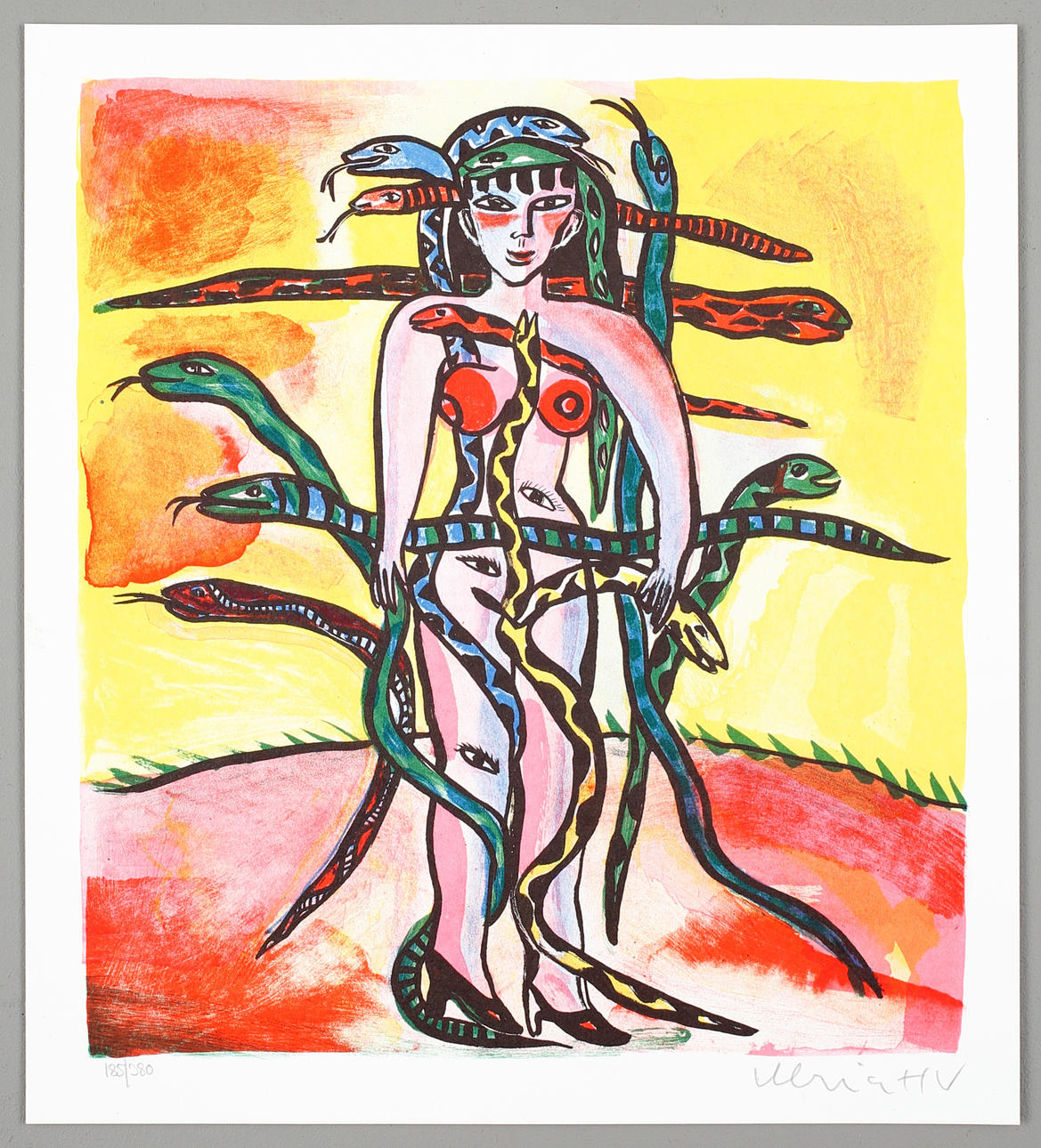 ULRICA HYDMAN VALLIEN. "Ödets kvinna", färglitografi, signerad och numrerad 185/380.