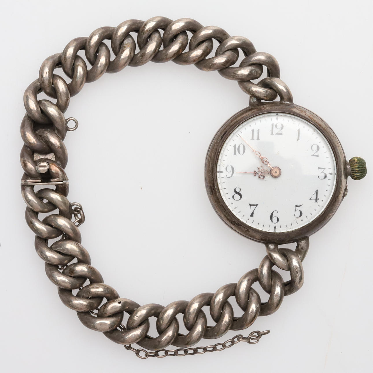 Wrist watch, manual, silver.