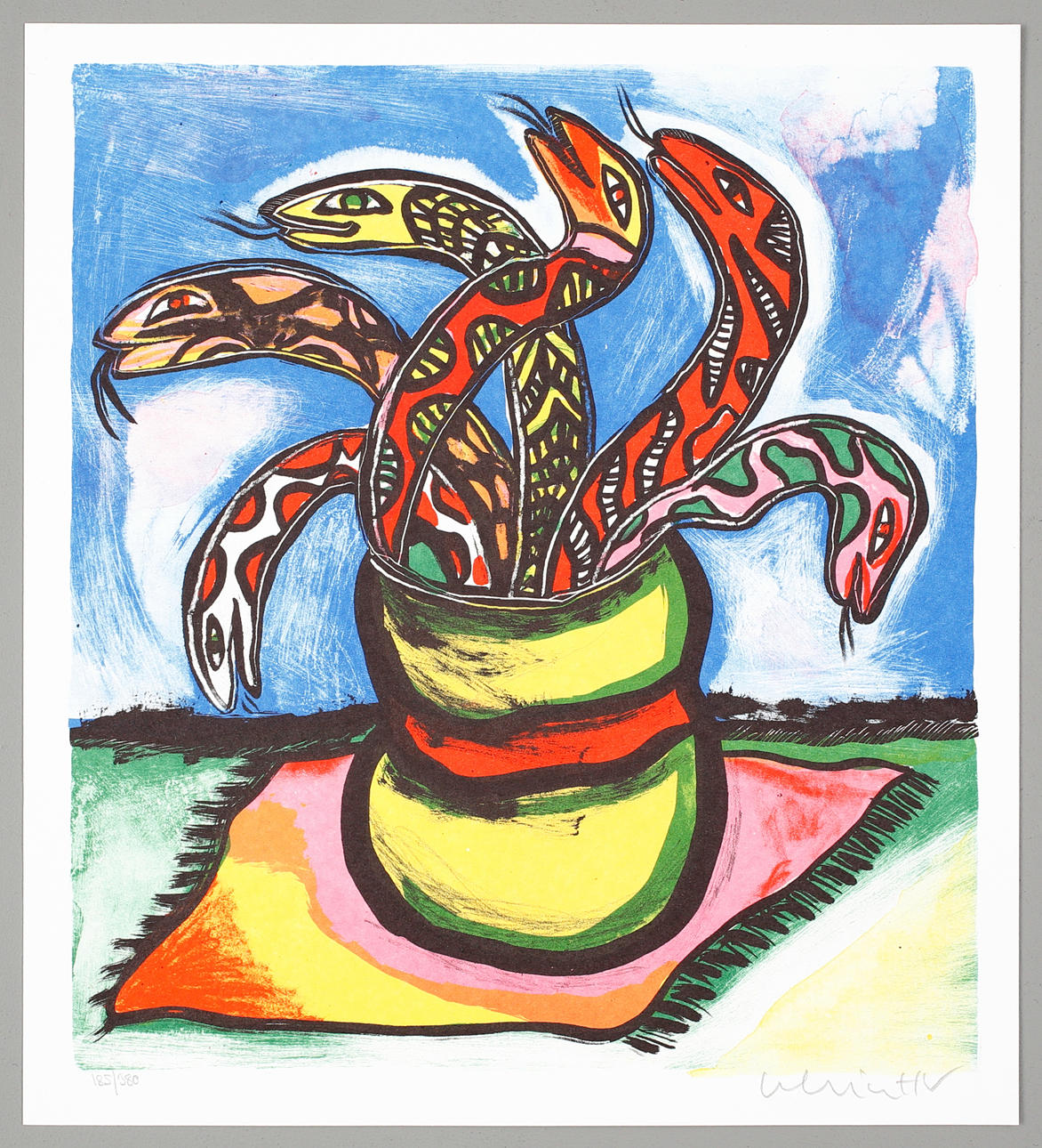 ULRICA HYDMAN VALLIEN. "Bukett till dig", färglitografi. Signerad och numrerad 185/380.