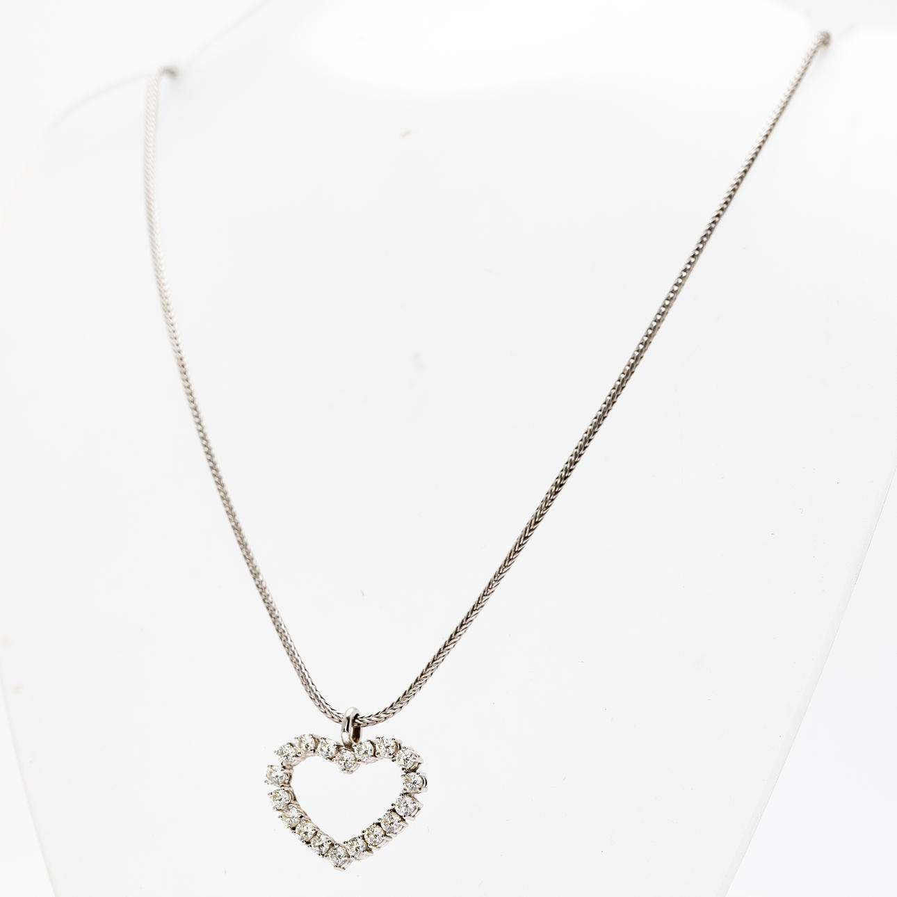 heart-shaped with chain.