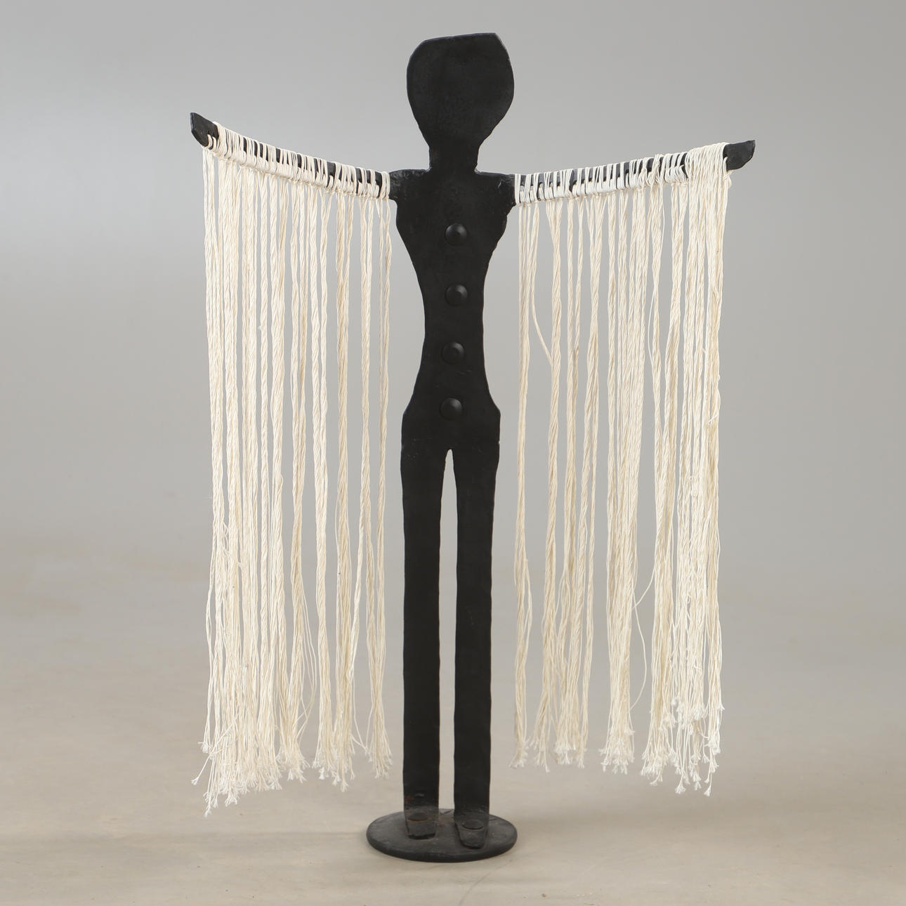 SCULPTURE, iron and wire, signed KON.