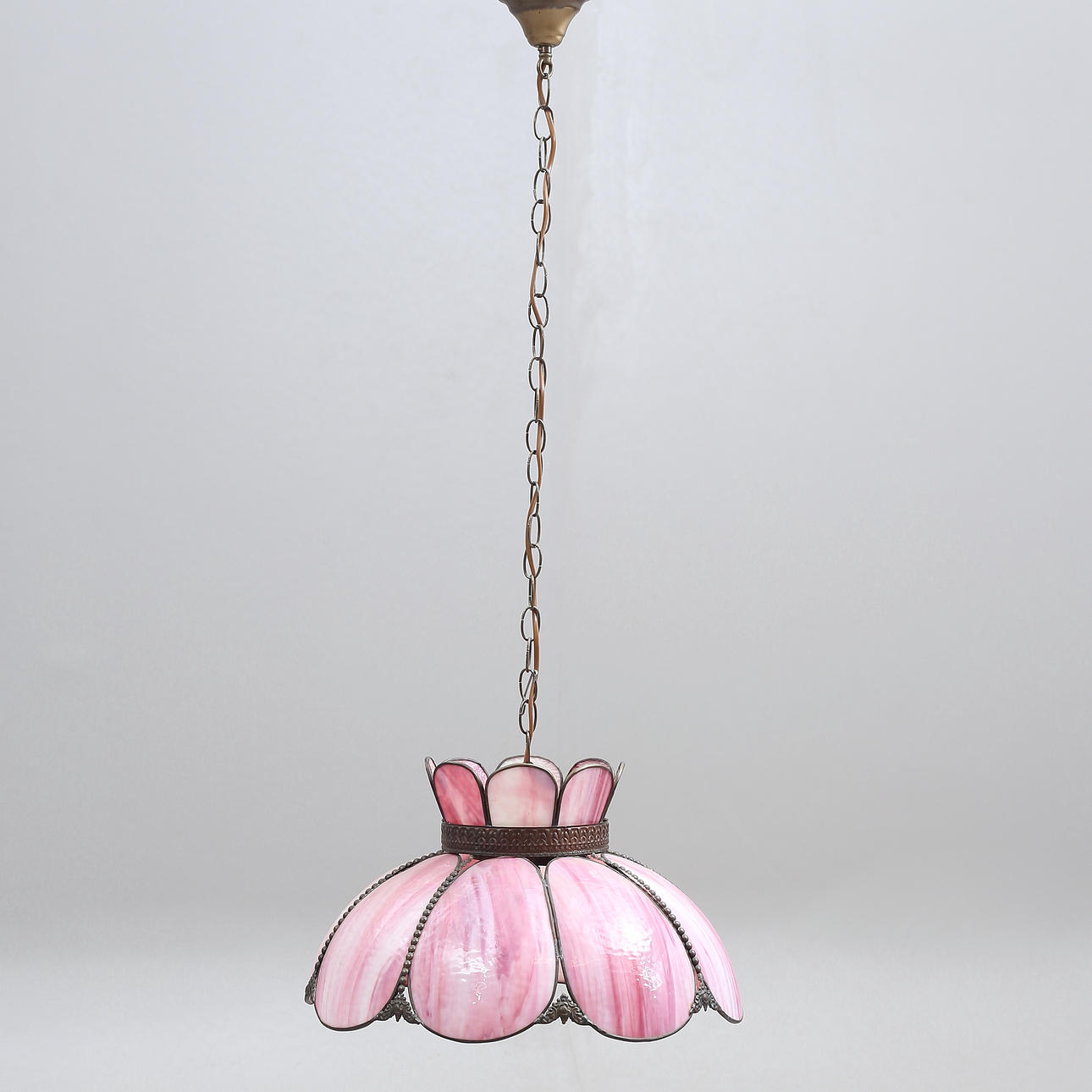 A Tiffany-style ceiling lamp, 20th century.