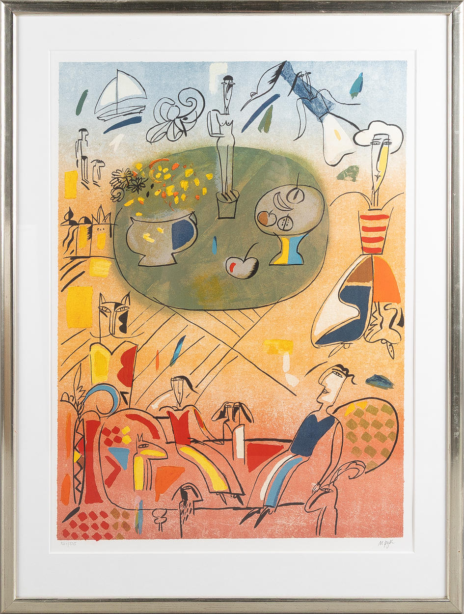 MADELEINE PYK. Composition, color lithography.