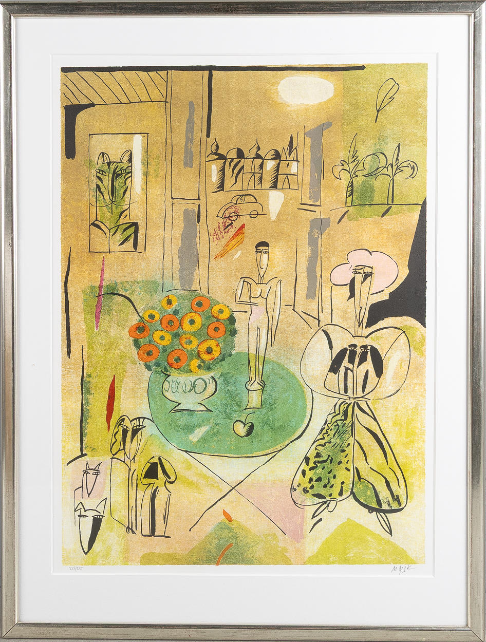 MADELEINE PYK. Composition, color lithography.