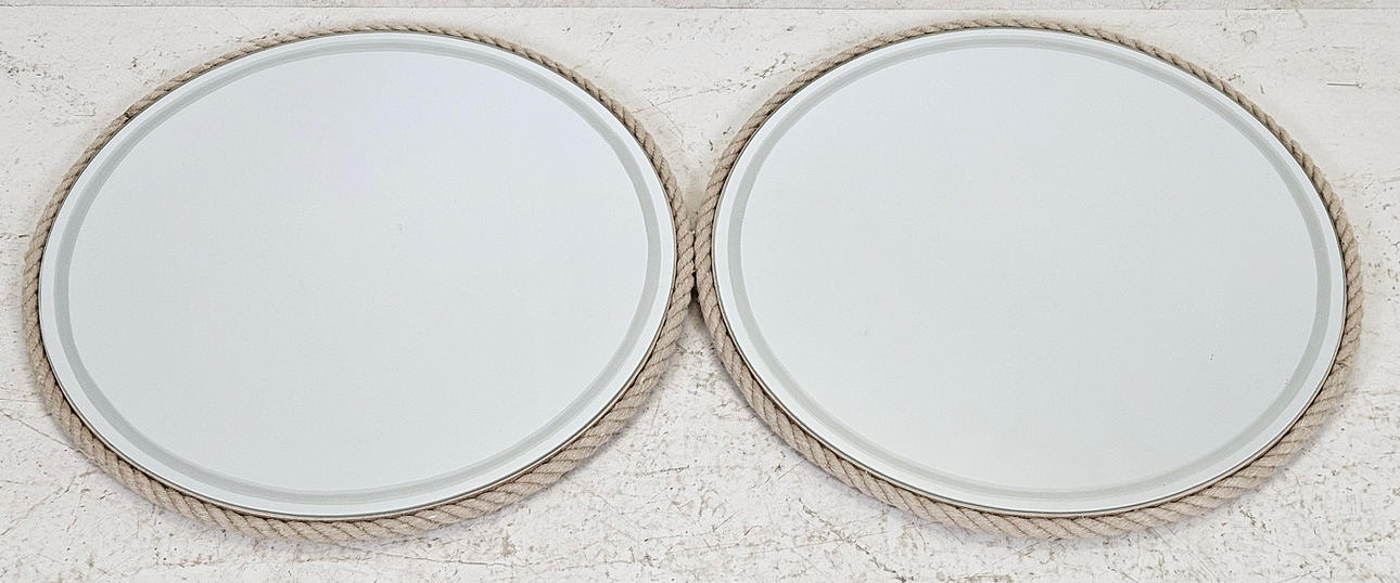 SPEGLAR, ett par, ram i form av rep.