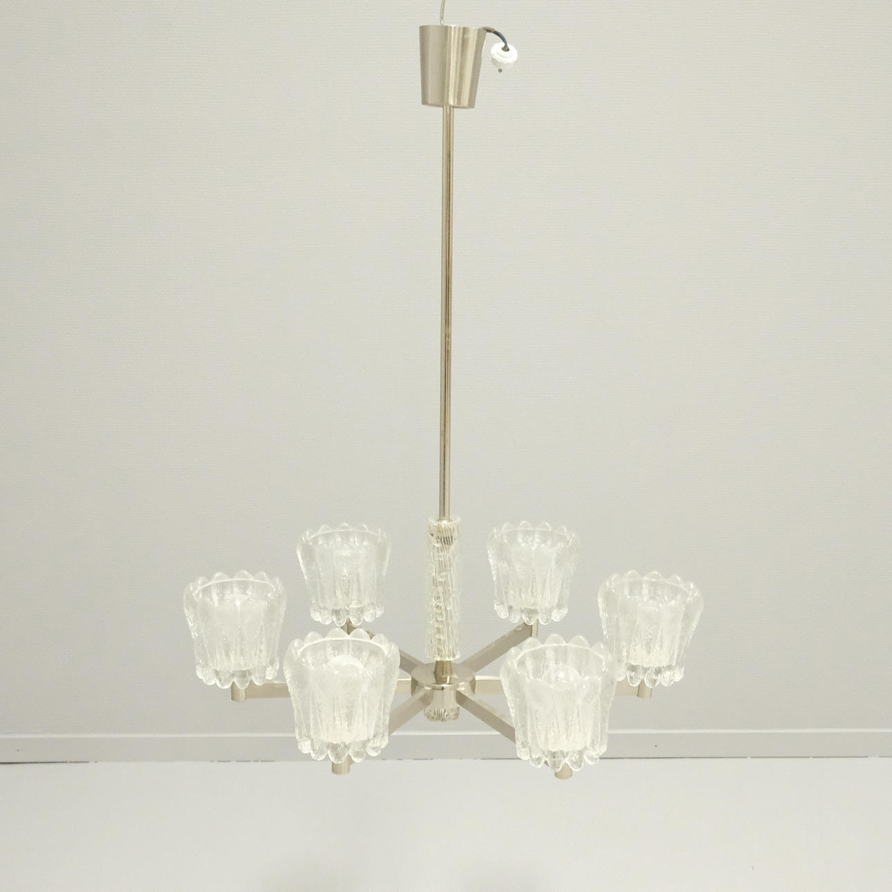 CEILING LAMP. METAL AND GLASS CUPS.