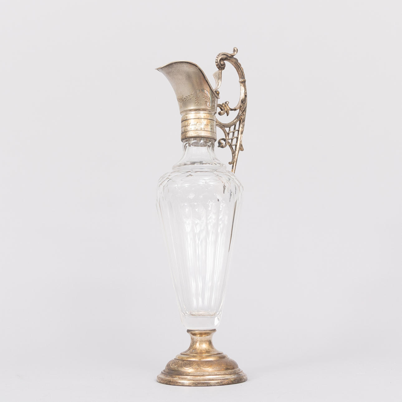 VINKANNA, glas och vitmetall, omkring 1900.