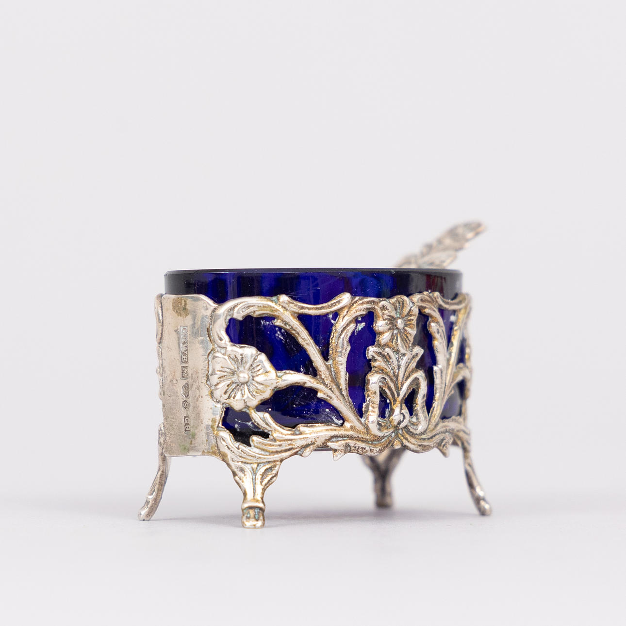 SALT TRAY, Silver & Glass, GEWE, 1966.