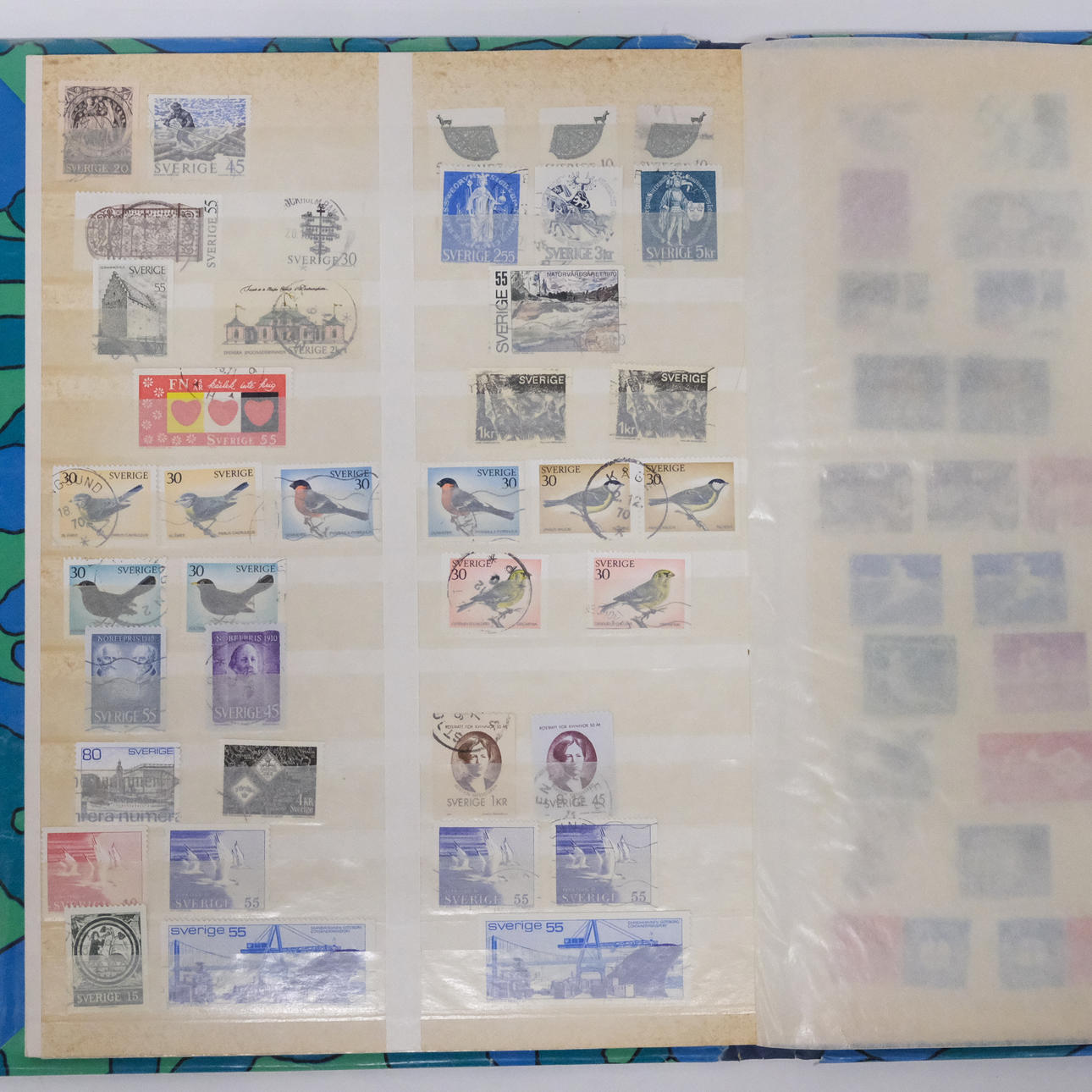 STAMPS, FOUR BINDERS, SWEDEN.