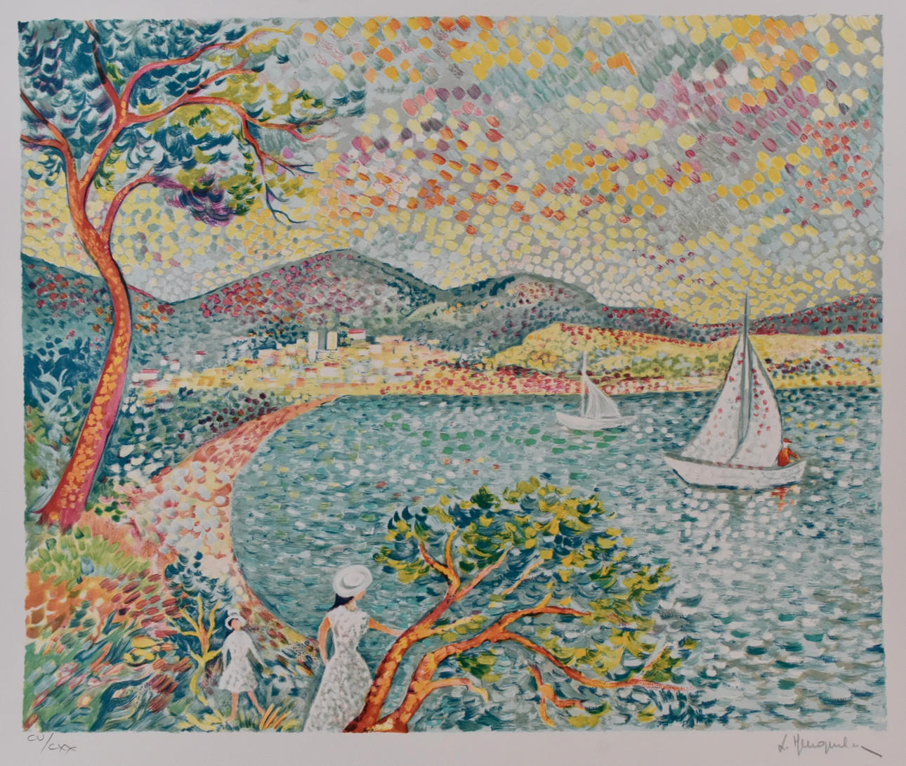 LUCIEN NEUQUELMAN. Färglitografi.