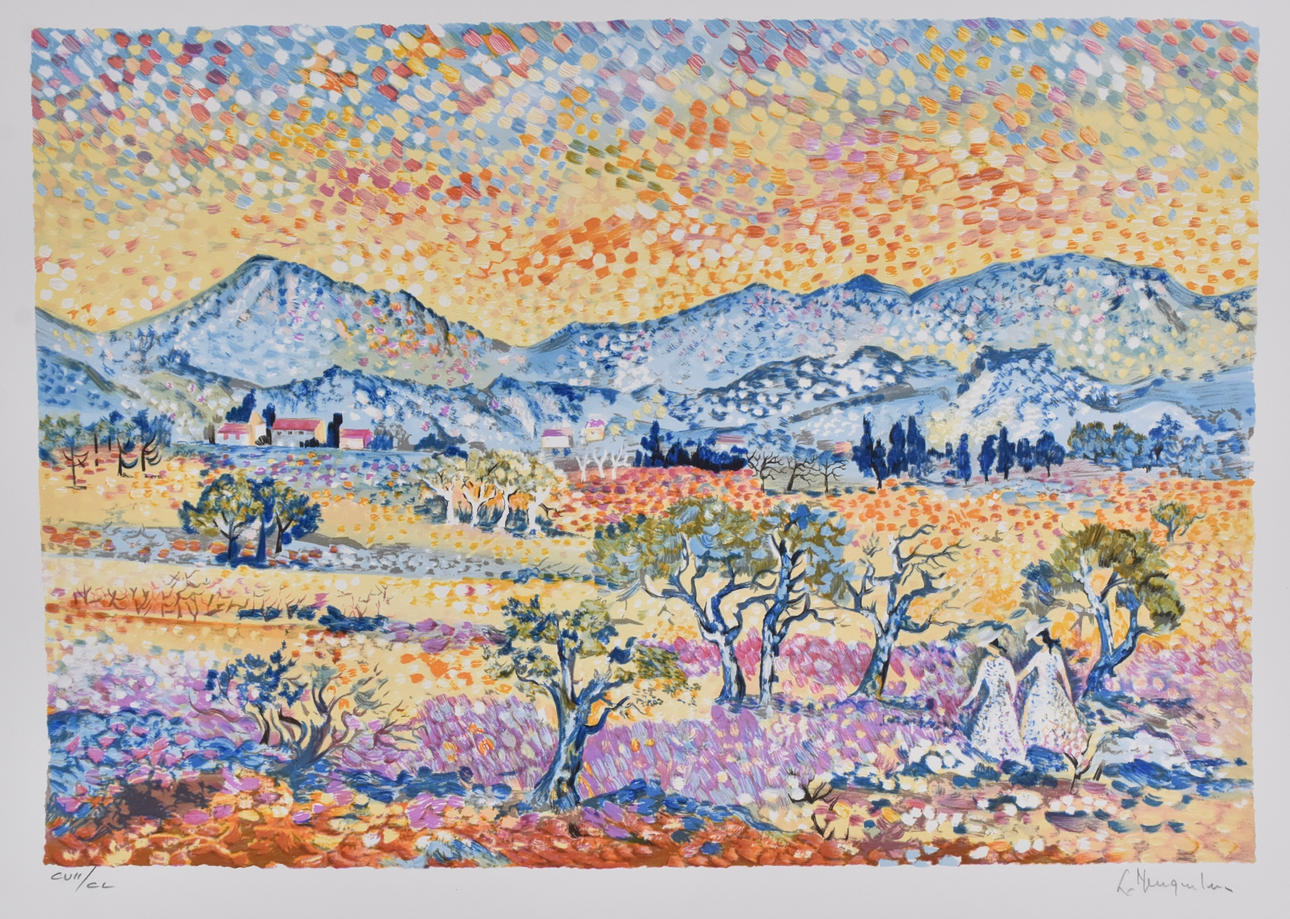 LUCIEN NEUQUELMAN. Färglitografi.