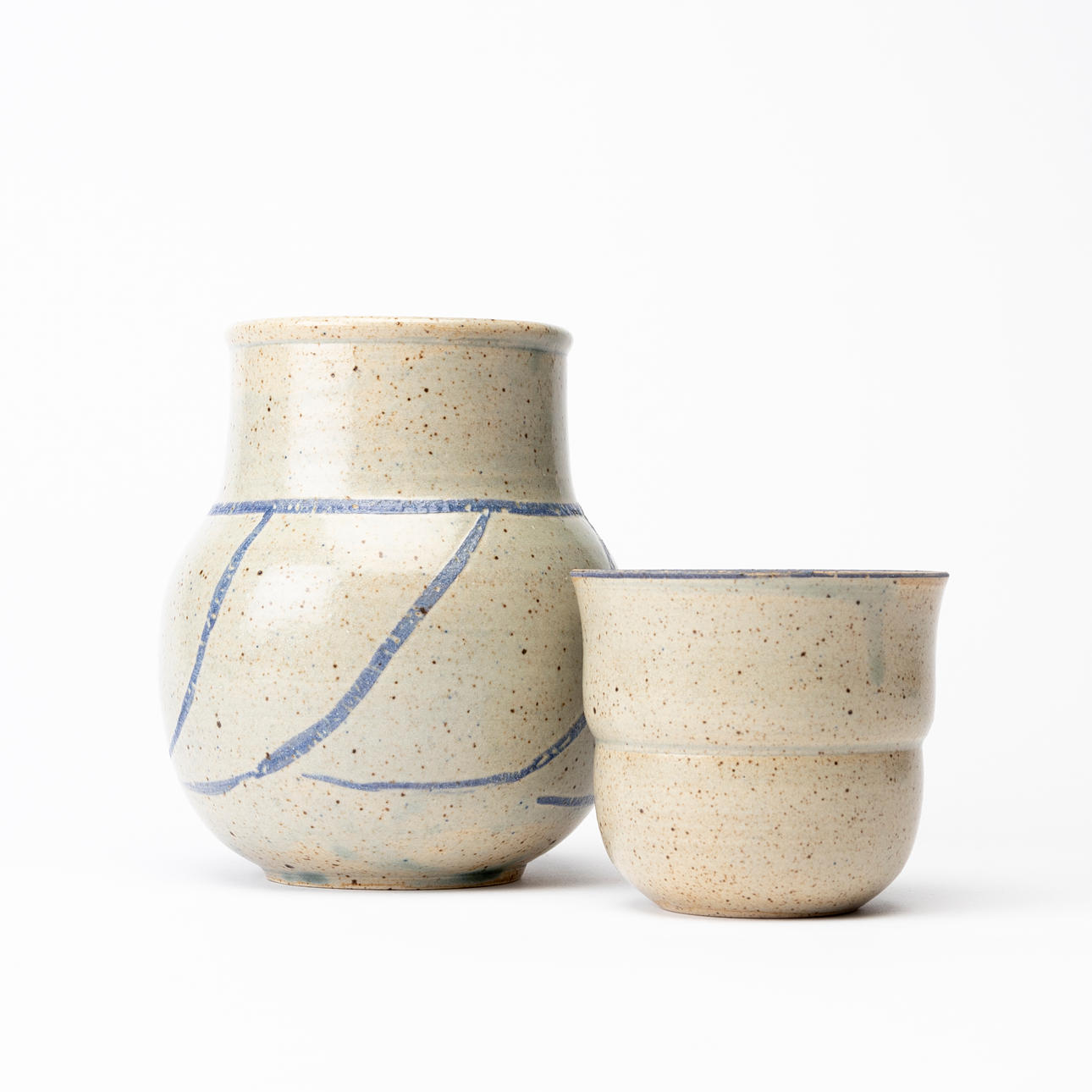 LISA LARSON. Two ceramic vases, one signed and dated, -84, Gustavsberg.