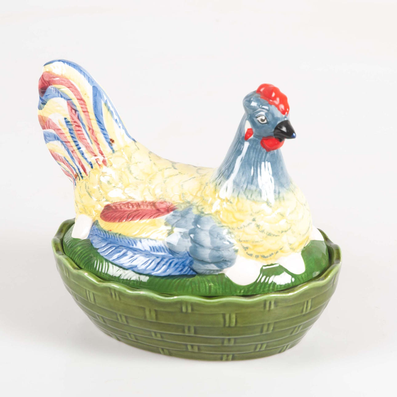 An egg hen, 20th century porcelain.