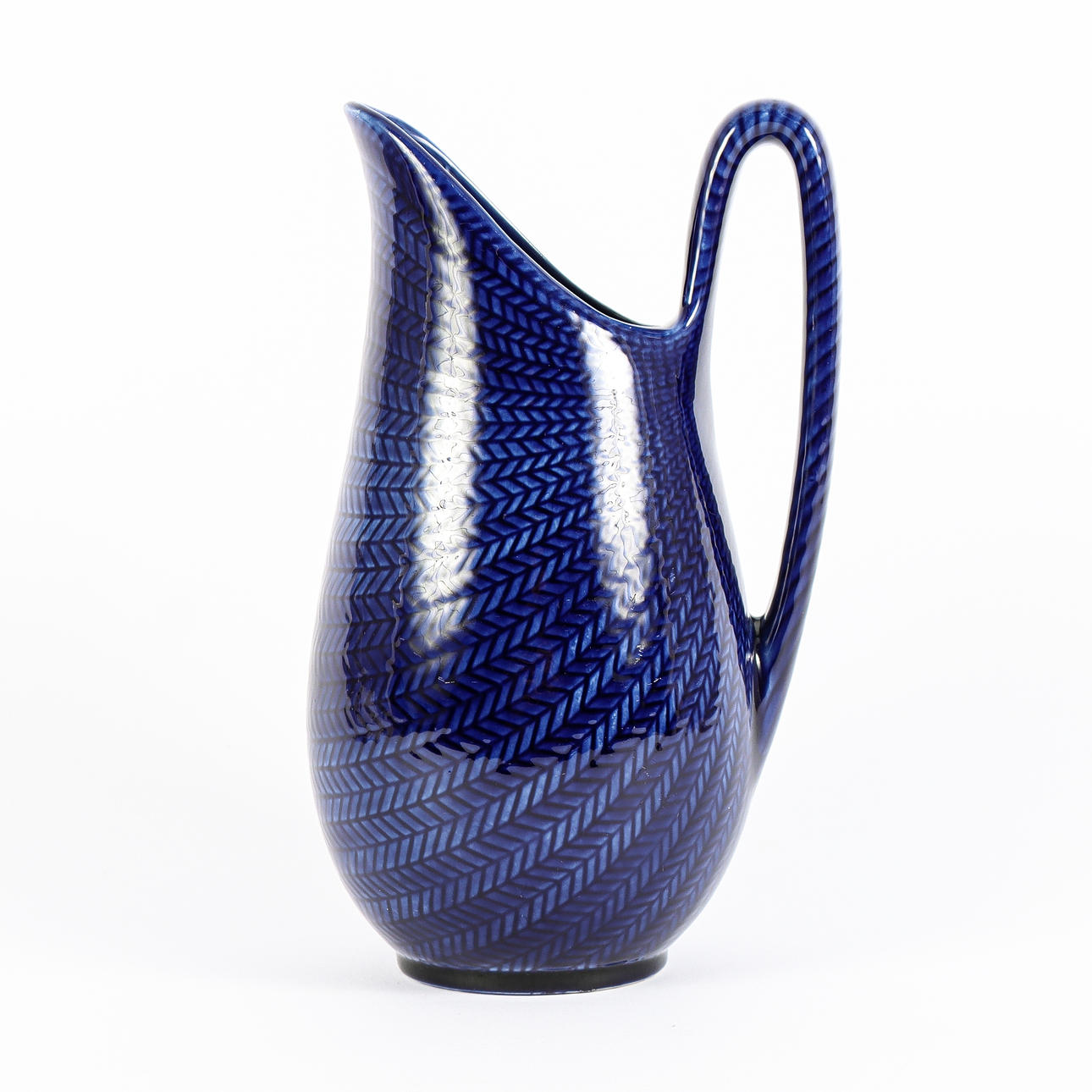 HERTHA BENGTSON. Pitcher, Rörstrand, Blue Fire.