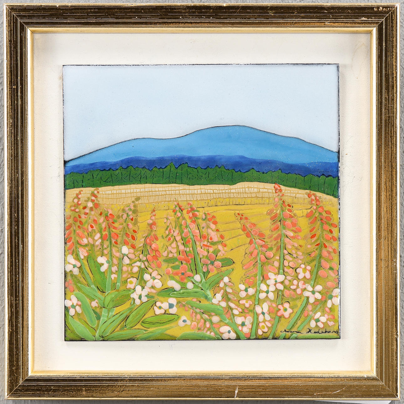 ANNA HEDSTRAND. Painting enamel, signed.