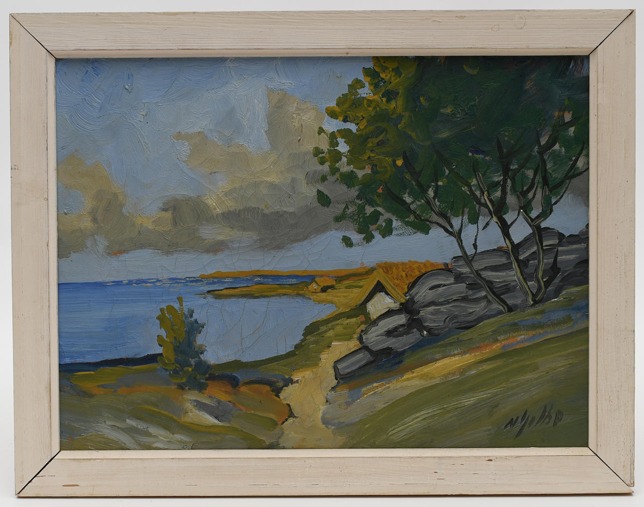 NILS GOLBE. Beach. Oil on canvas.