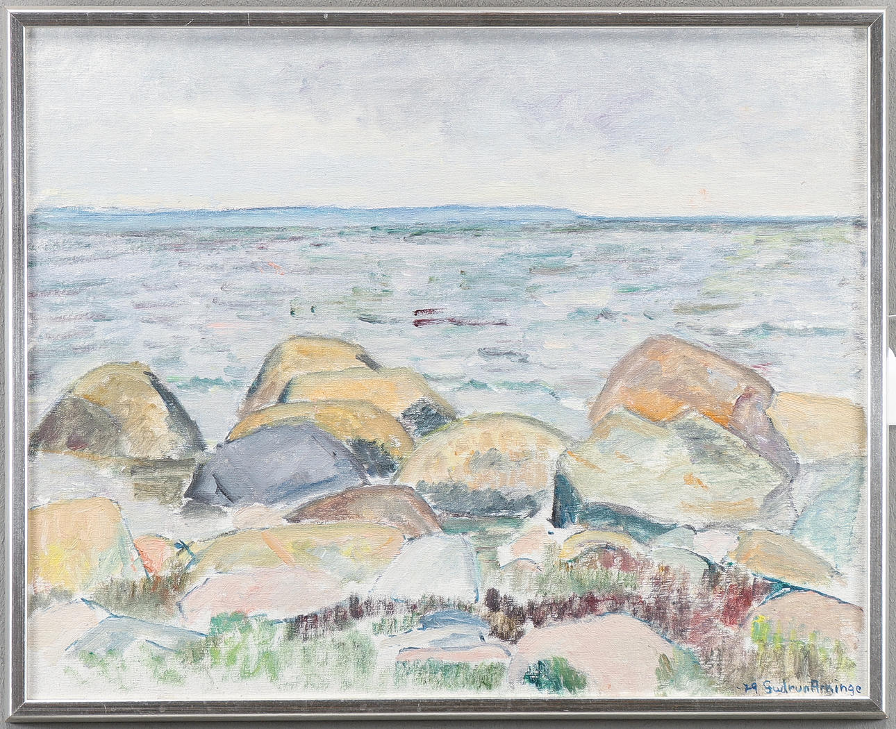 GUDRUN ARNINGE. Oil on canvas, signed -79.