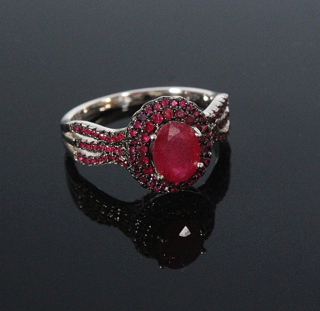 925 silver ruby ring.