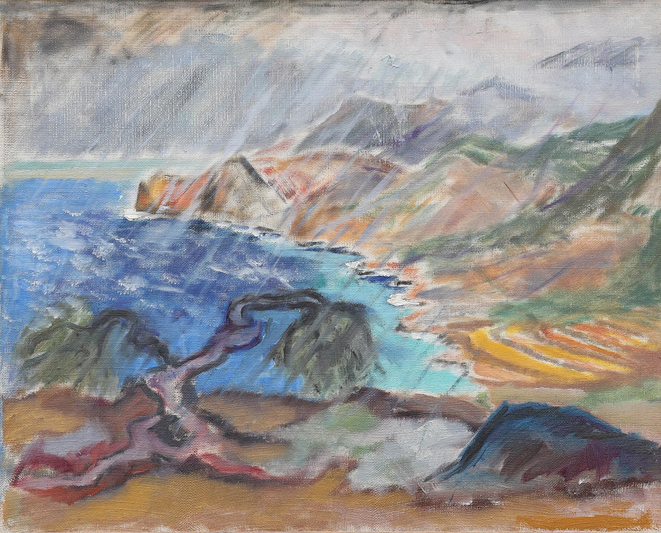 SOLVEIG RYDSTRÖM, oil on canvas, French coastal view, unsigned.
