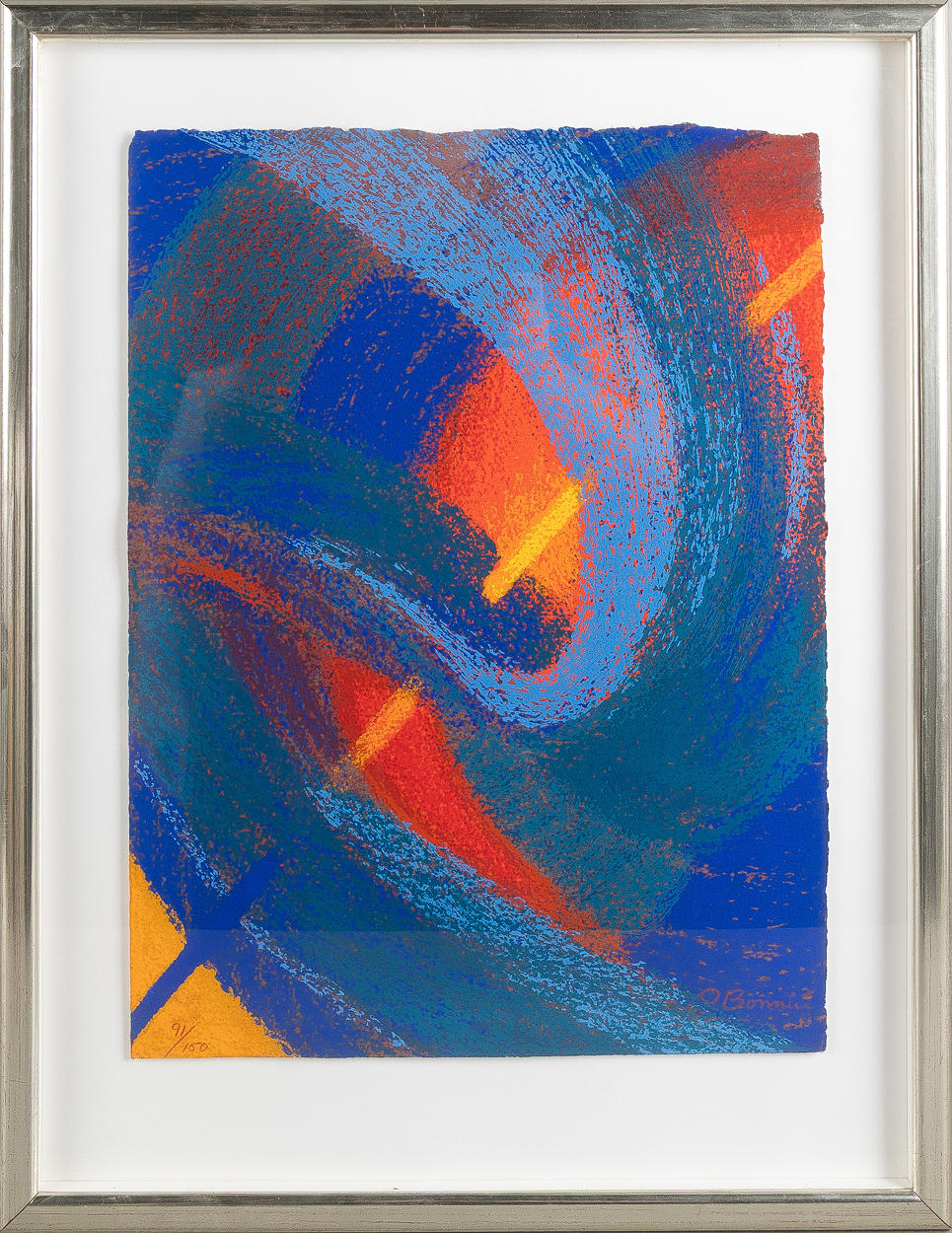 OLLE BONNIÉR. “Space cut”, color lithograph.