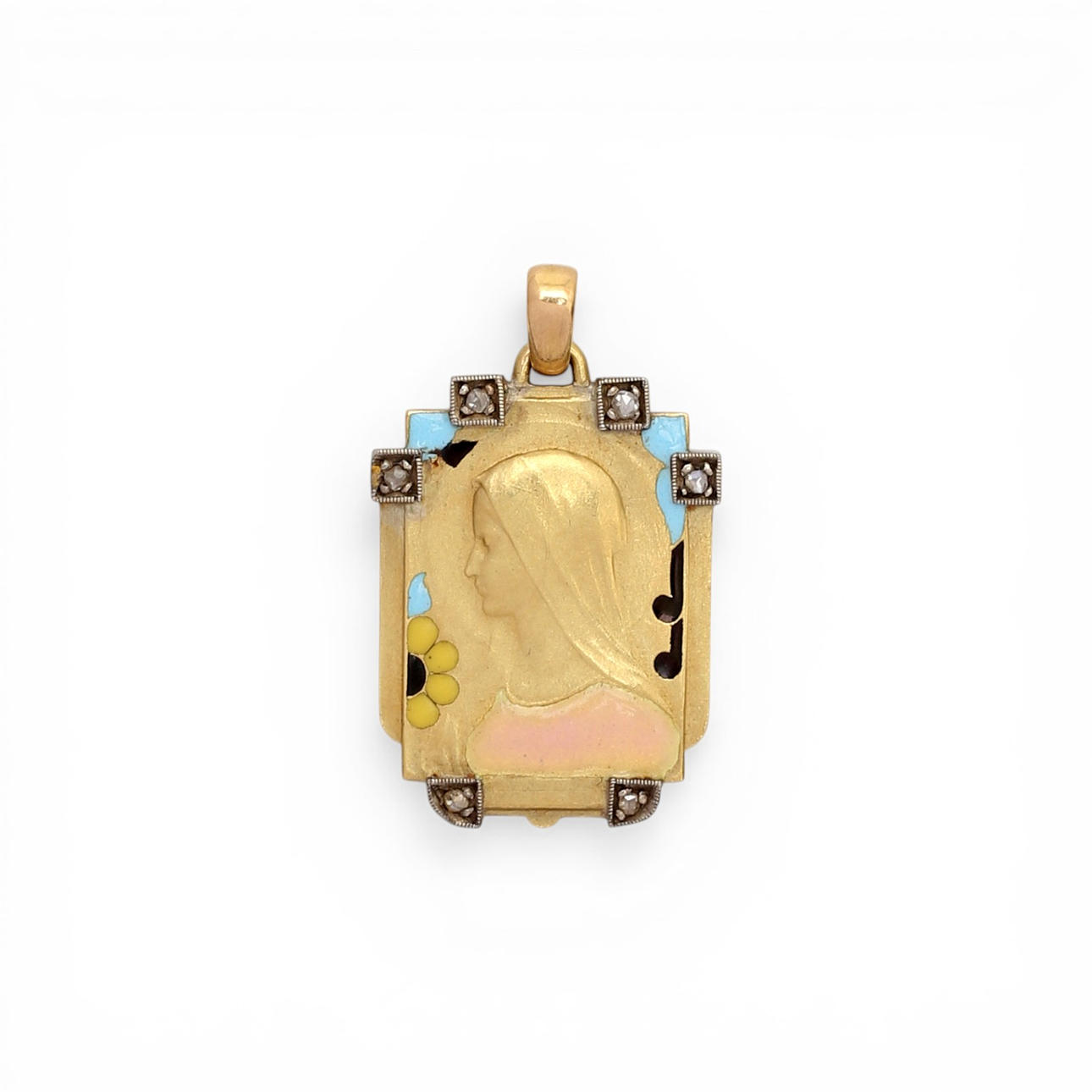 Art Deco devotional medal, circa 1937.