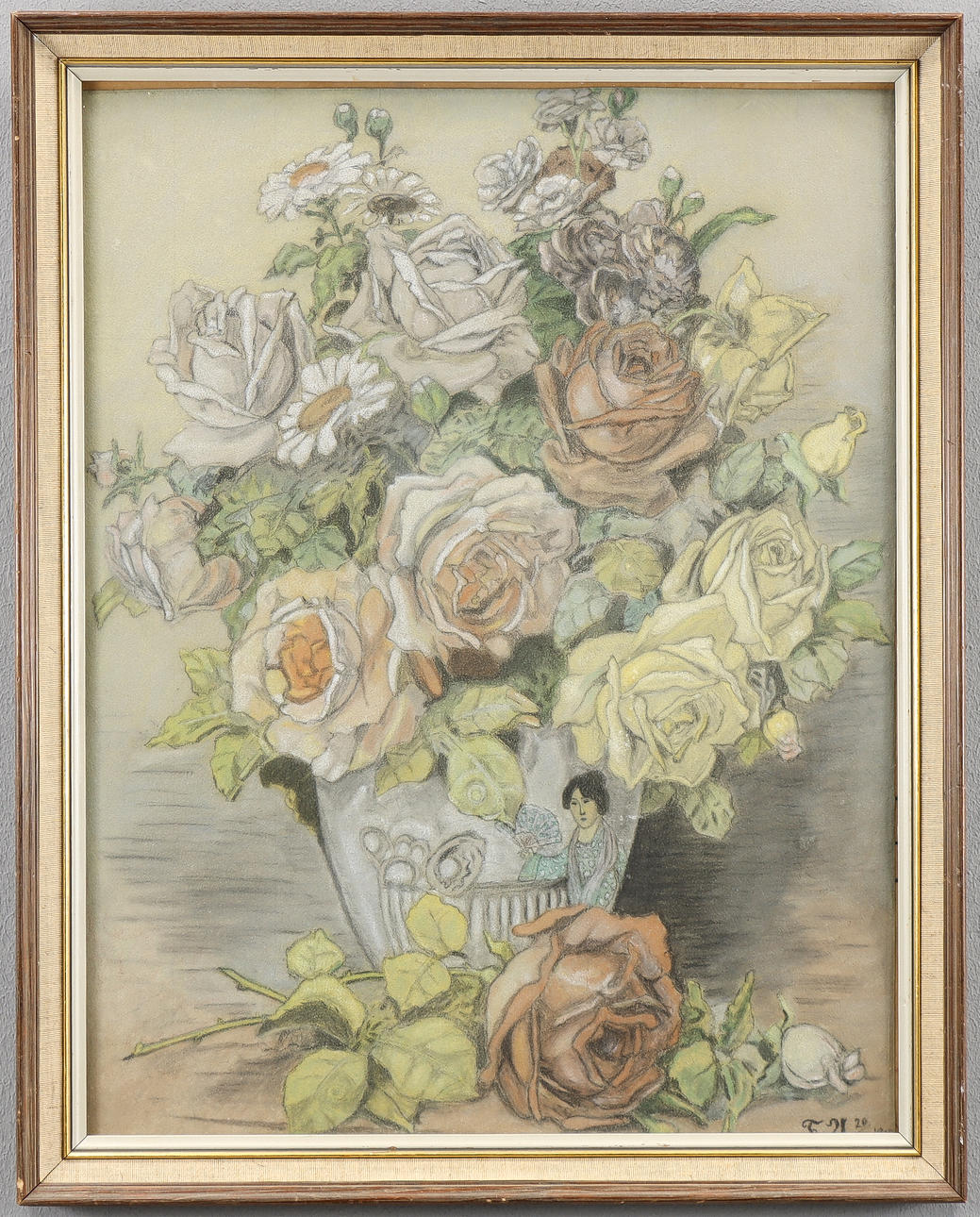 UNIDENTIFIED ARTIST mixed media, signed.