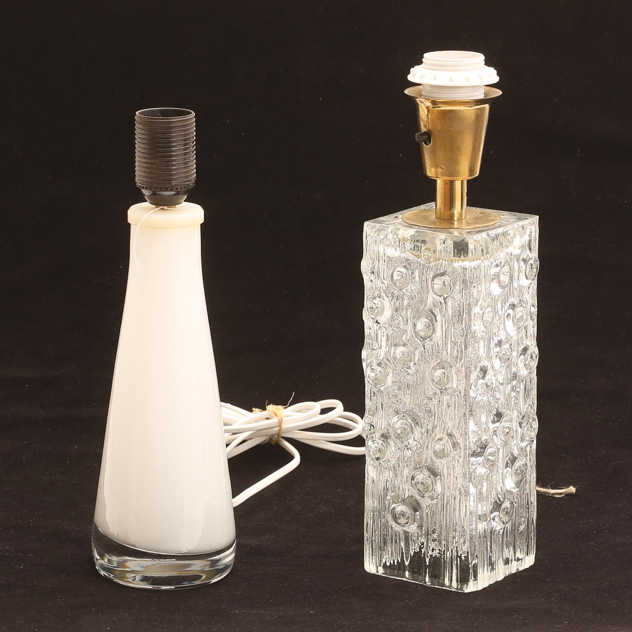 TABLE LAMPS, 2 pieces, glass.