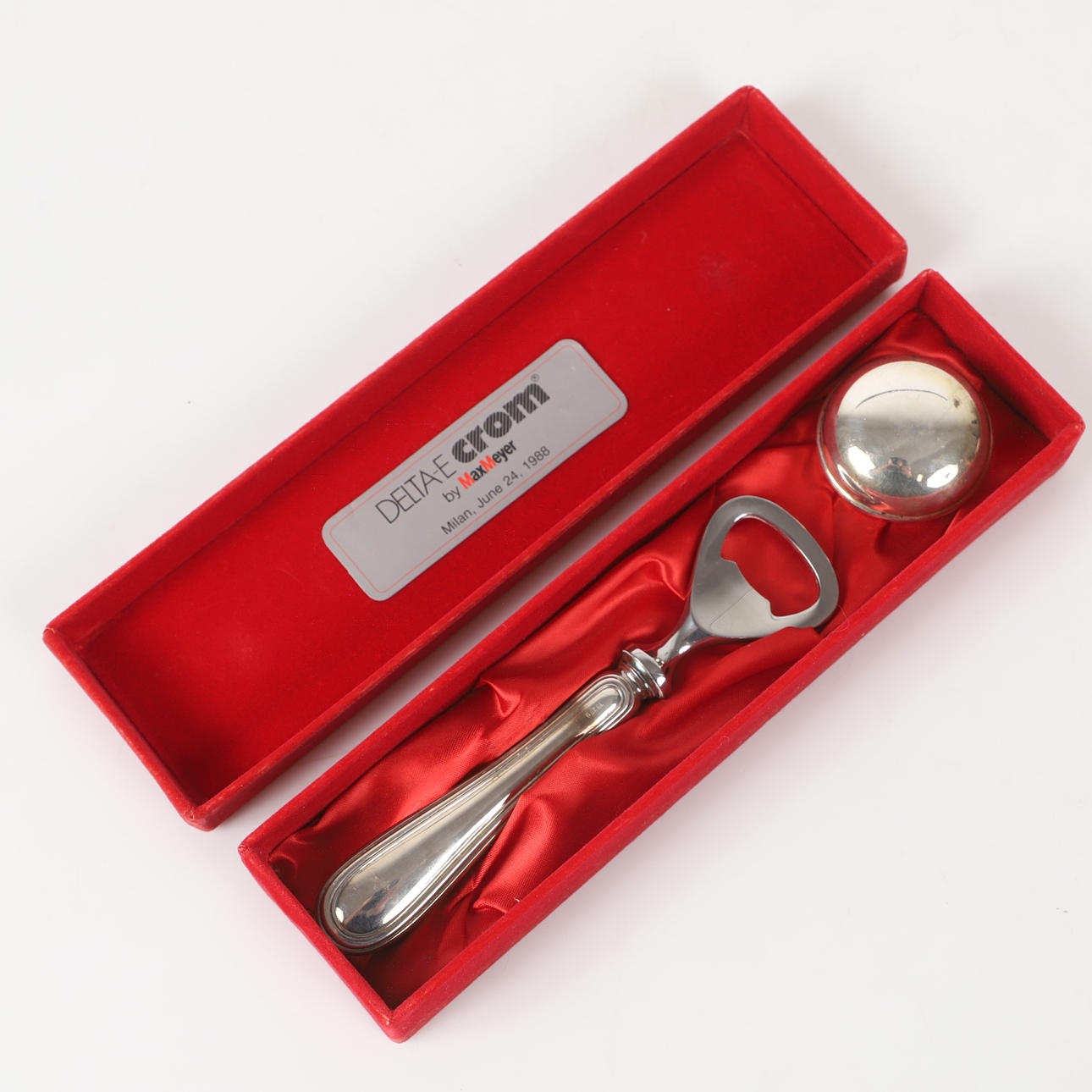 CAP OPENER AND CORK, silver/steel.