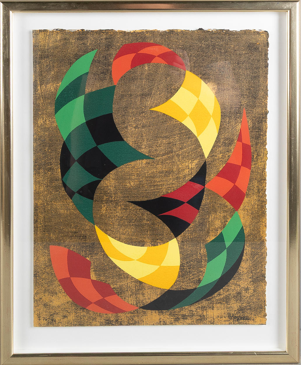 PIERRE OLOFSSON. Composition, color lithography.