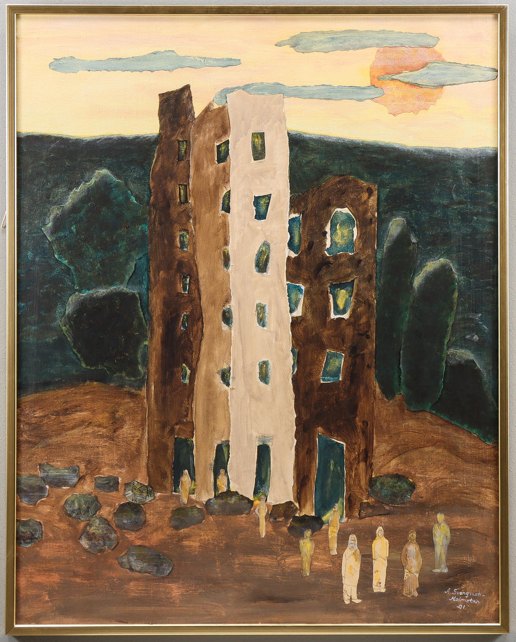 A SVANQVIST HOLMSTEN. Collage, signed.