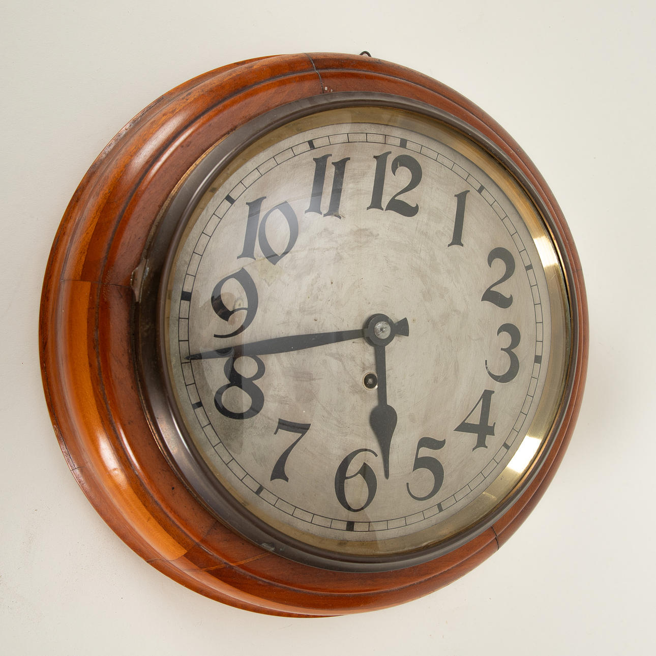 Wall clock/ship clock with teak case, 20. Jh.