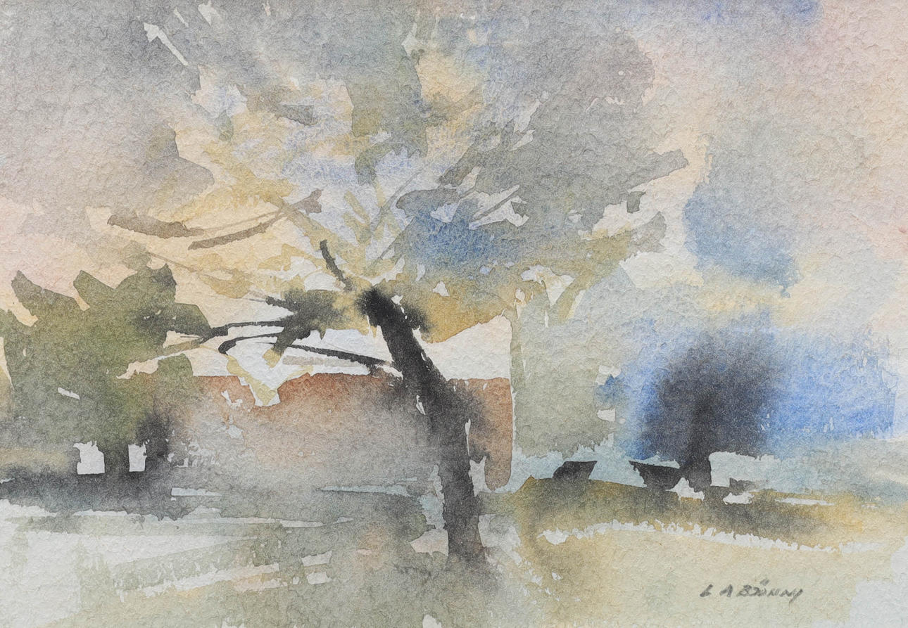 LARS ANDERSSON BJÖNNI. watercolour, tree, signed L A Bjönni.