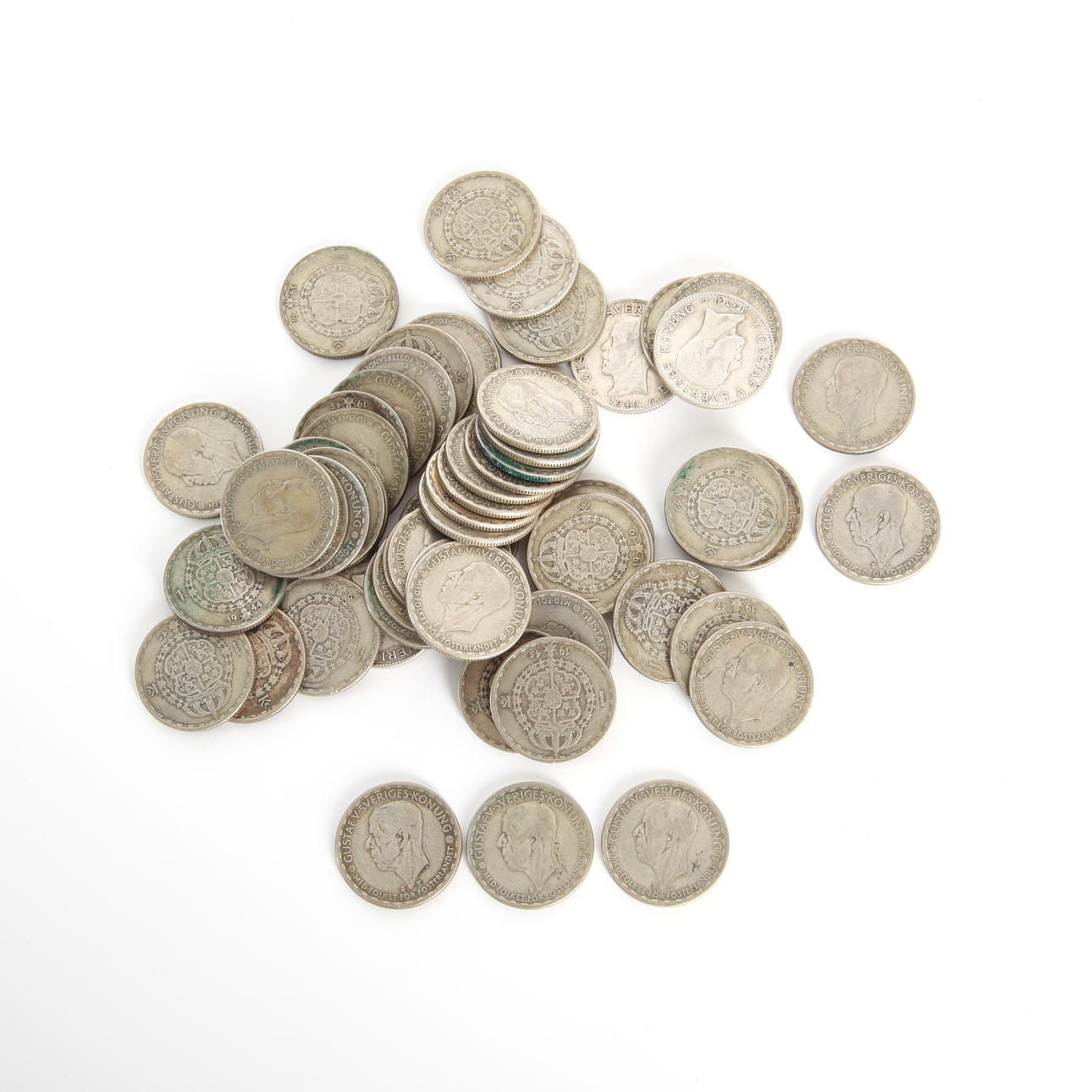 SWEDISH 1-KRONOR, 58 pcs, 1932-1949.