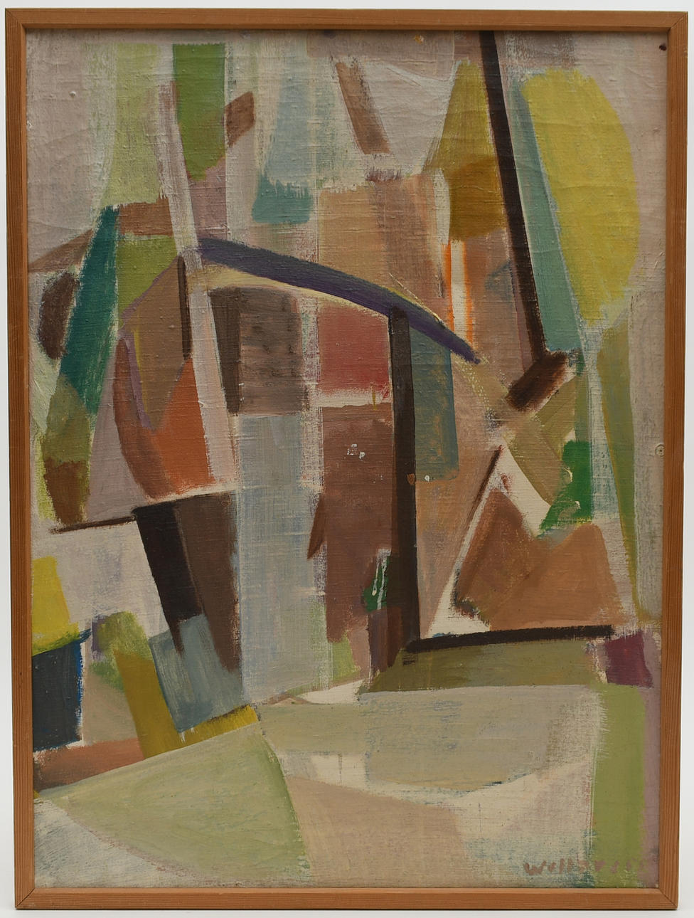 OIDENTIFIERAD KONSTNÄR. Abstract motif. Oil on canvas.